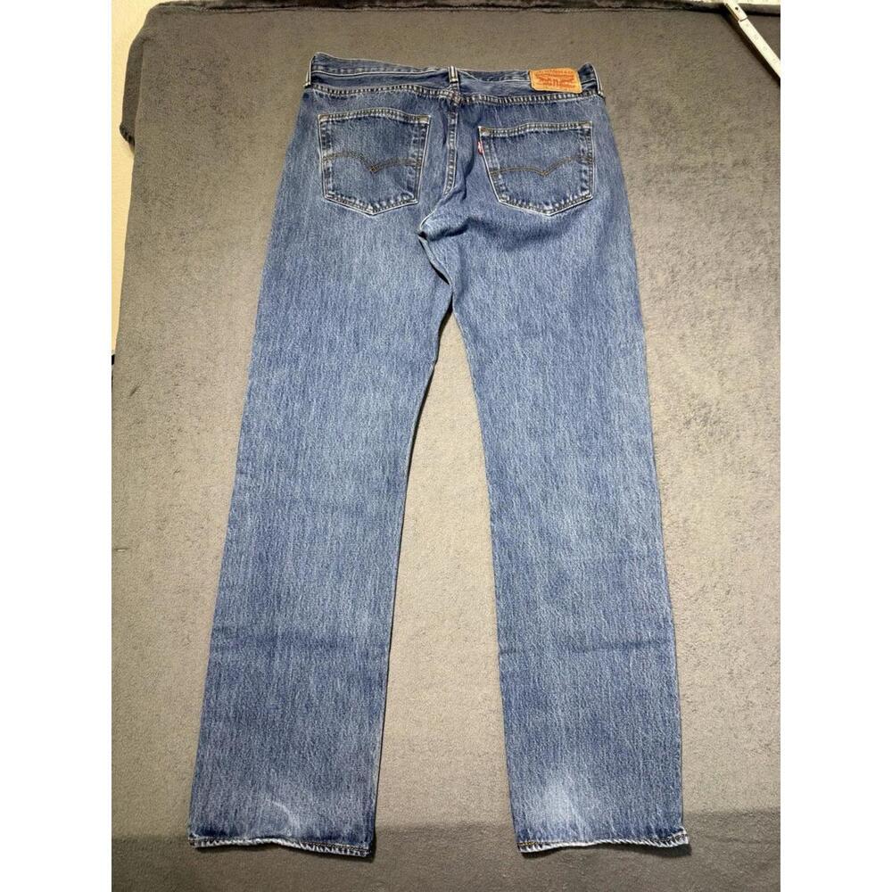 Levi's 501 XX Jeans Mens 36x34 Distressed Blue Denim Straight Leg Button Fly - Picture 2 of 13